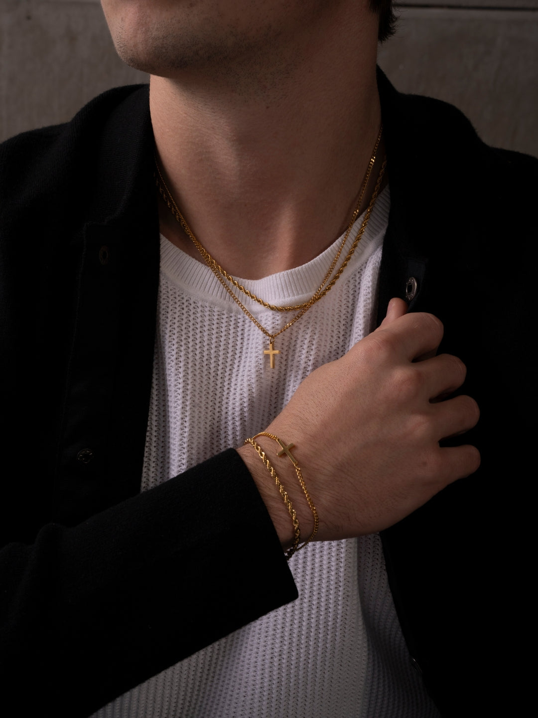 SET CROCE X CORDA 3 MM | Oro 18K