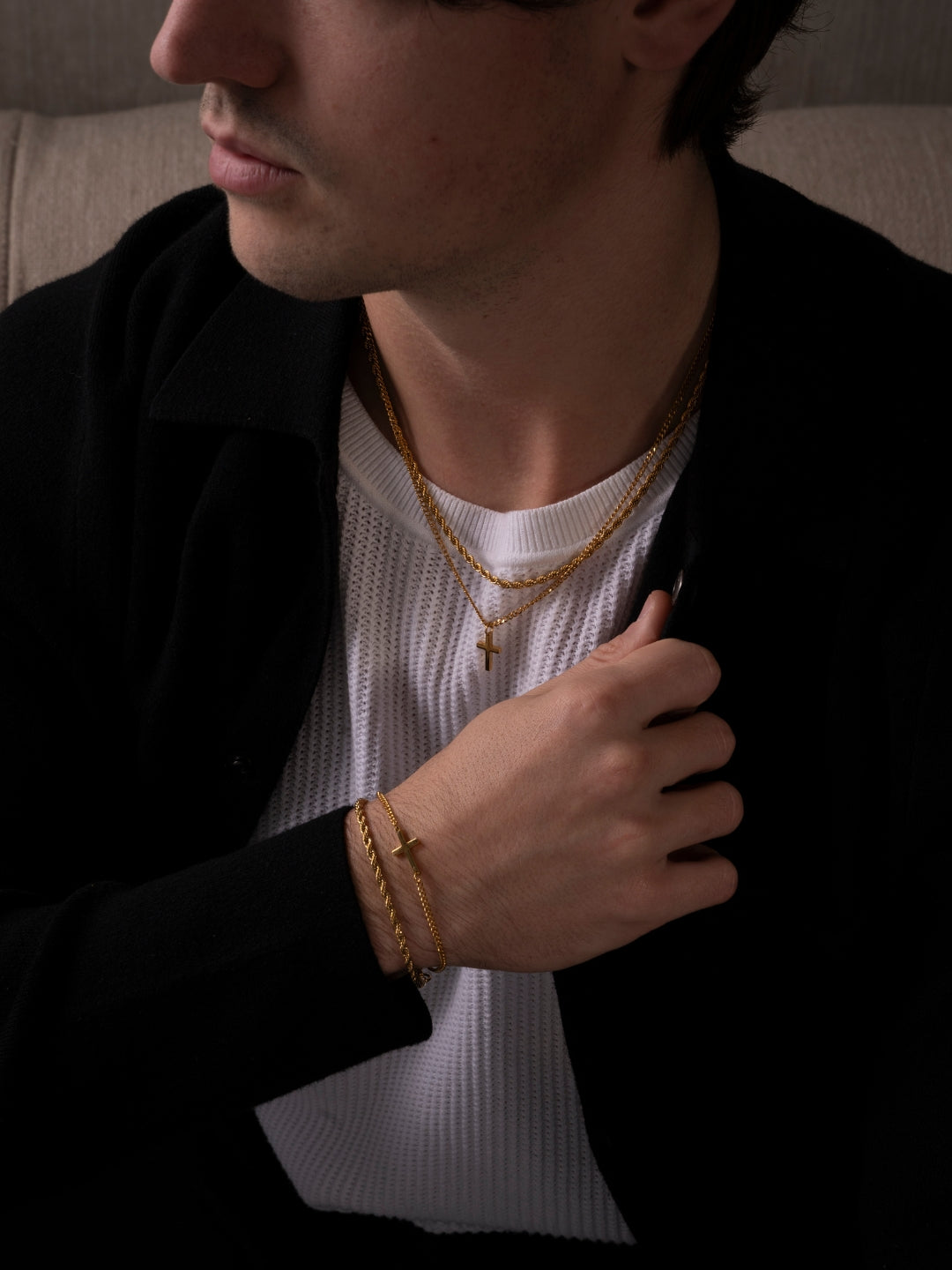 SET CROCE X CORDA 3 MM | Oro 18K