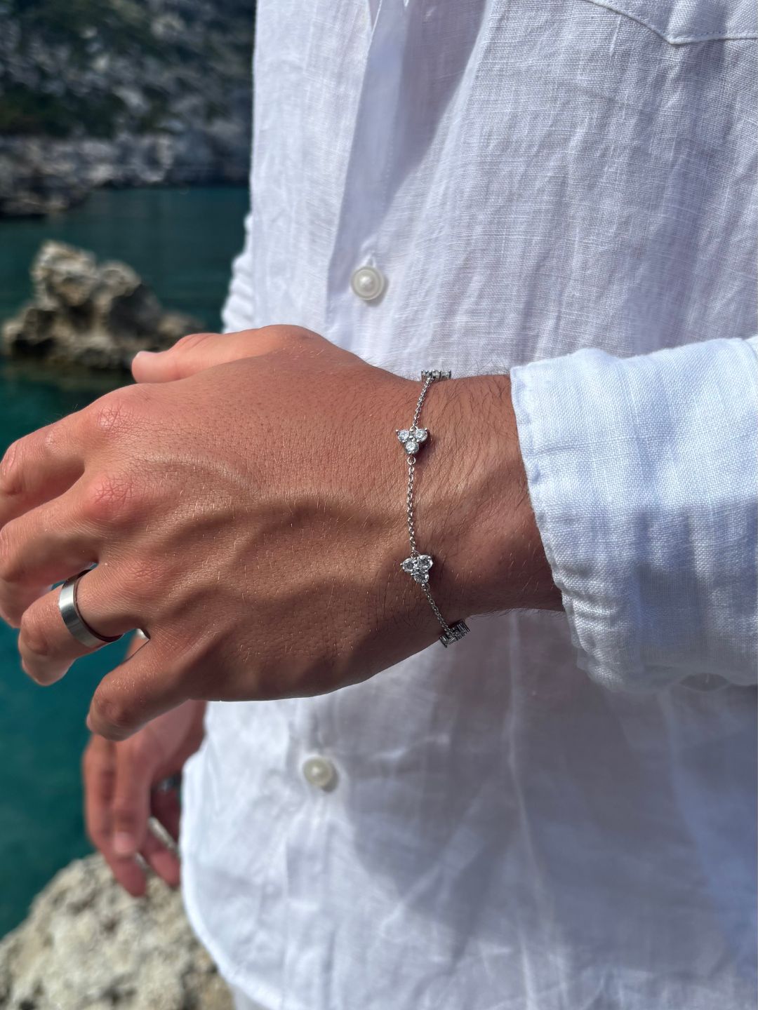 BRACCIALE TRIFOGLIO BIANCO | Argento
