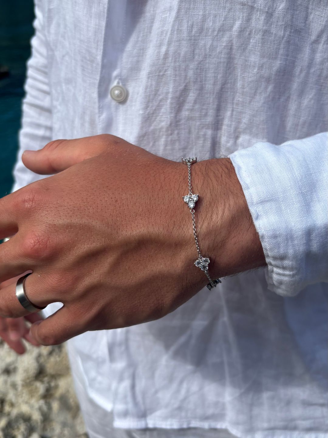 BRACCIALE TRIFOGLIO BIANCO | Argento