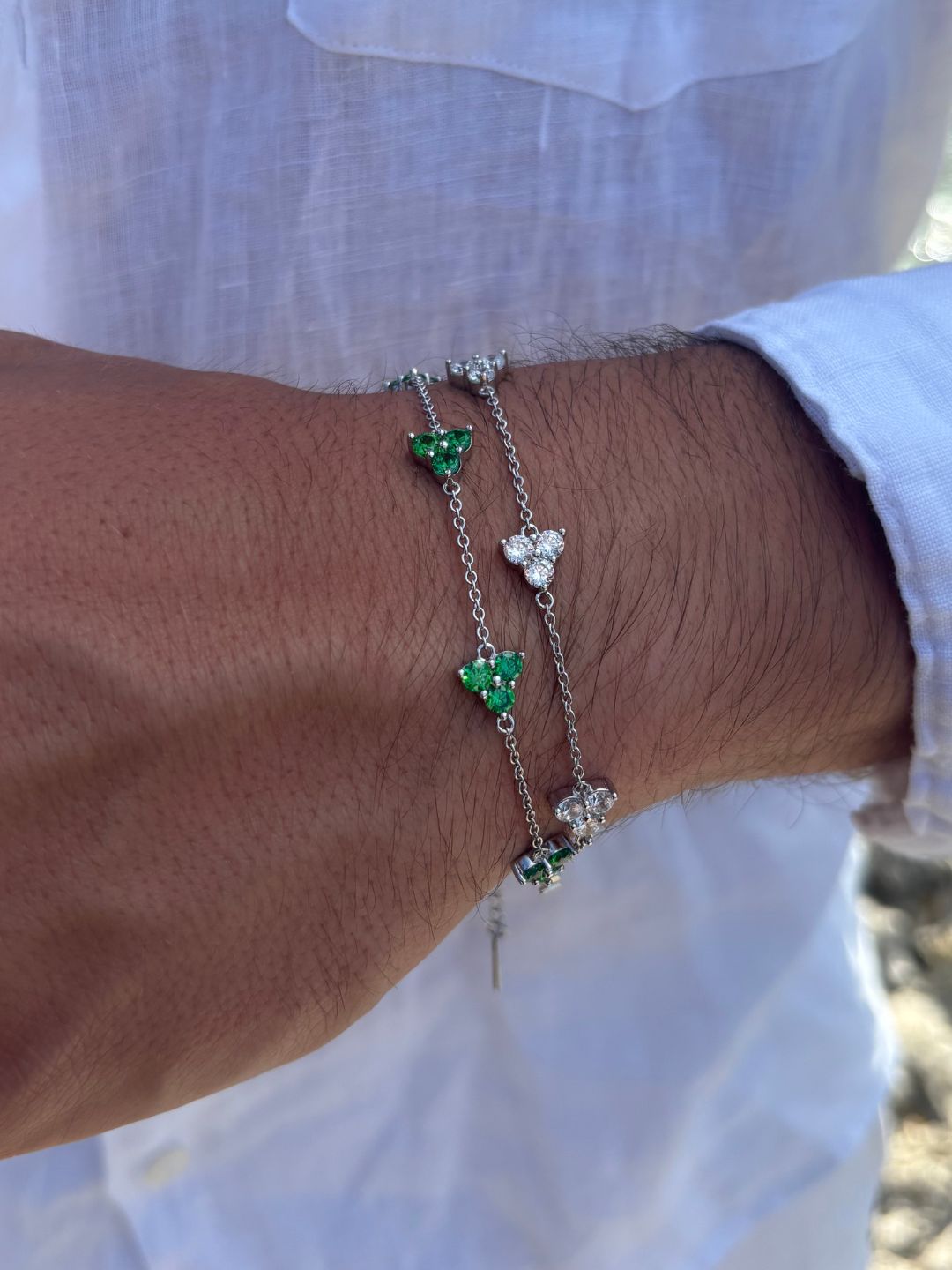 BRACCIALE TRIFOGLIO BIANCO | Argento