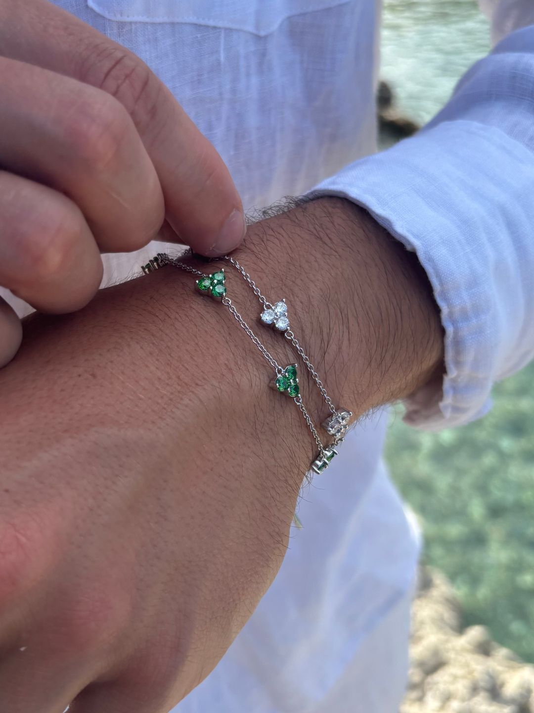 BRACCIALE TRIFOGLIO BIANCO | Argento