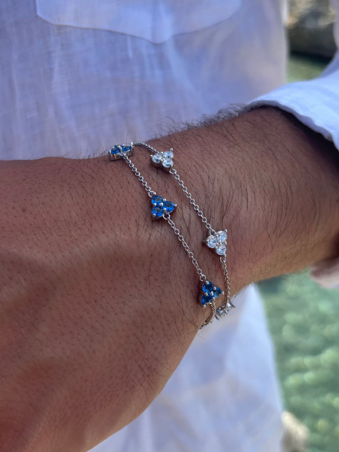 BRACCIALE TRIFOGLIO BIANCO | Argento