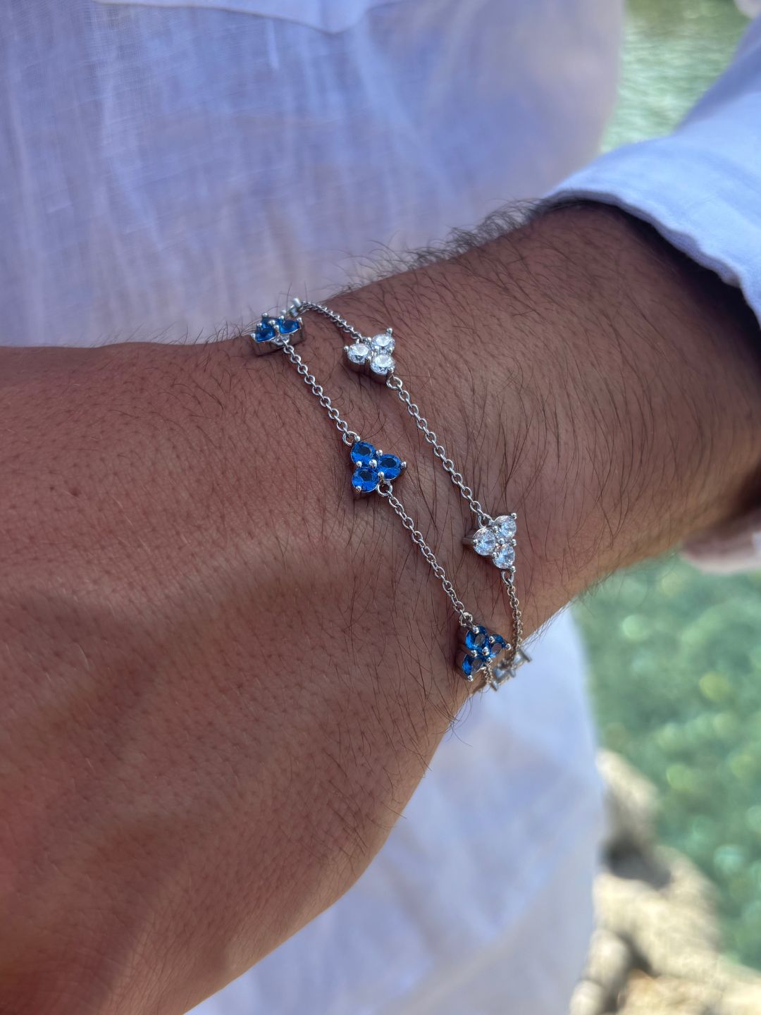 BRACCIALE TRIFOGLIO OCEANO | Argento