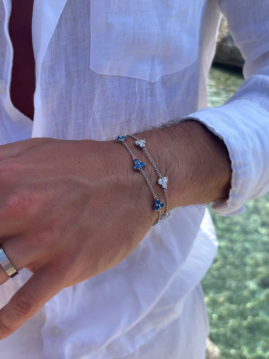 BRACCIALE TRIFOGLIO OCEANO | Argento