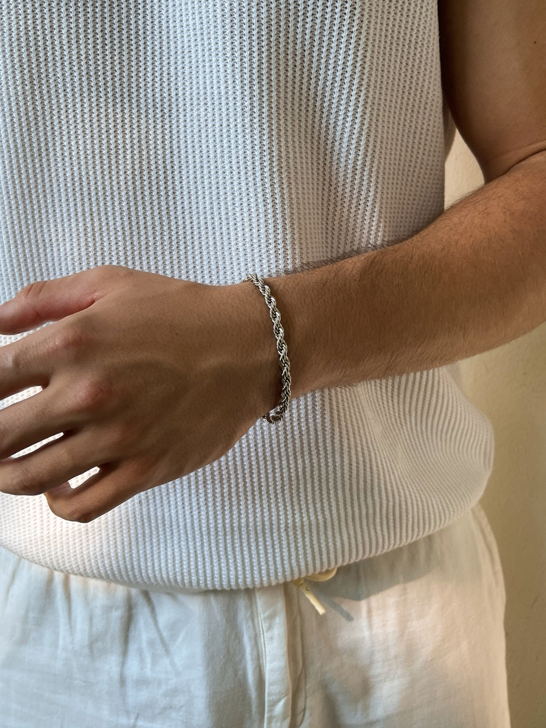 BRACCIALE IN CORDA 5MM | Argento