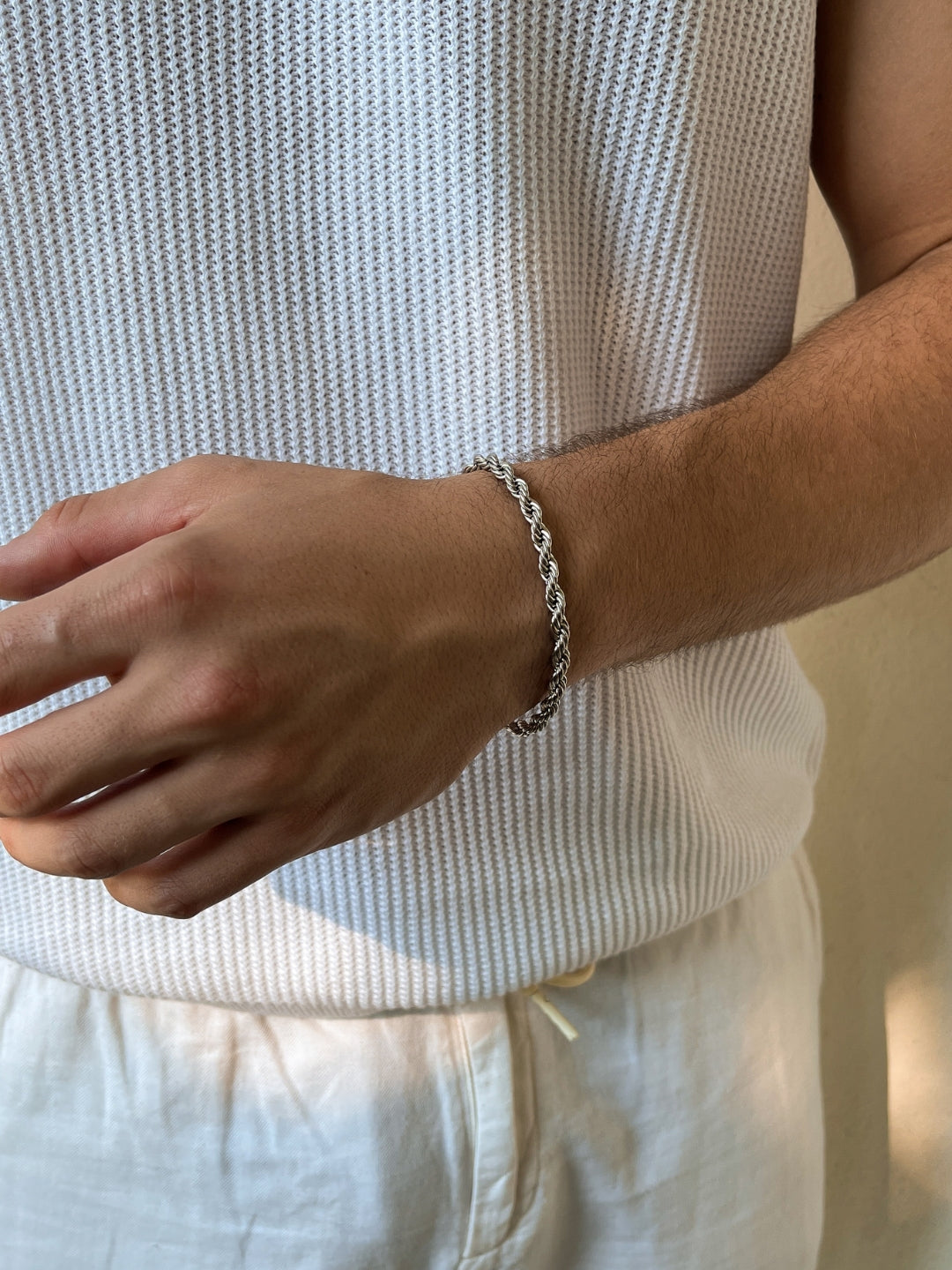 BRACCIALE IN CORDA 5MM | Argento