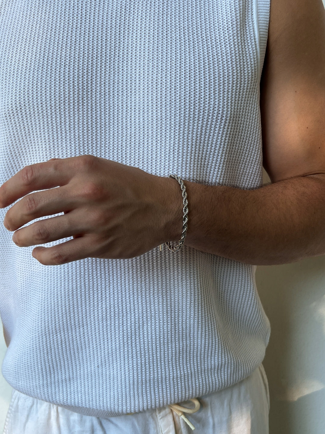 BRACCIALE IN CORDA 5MM | Argento