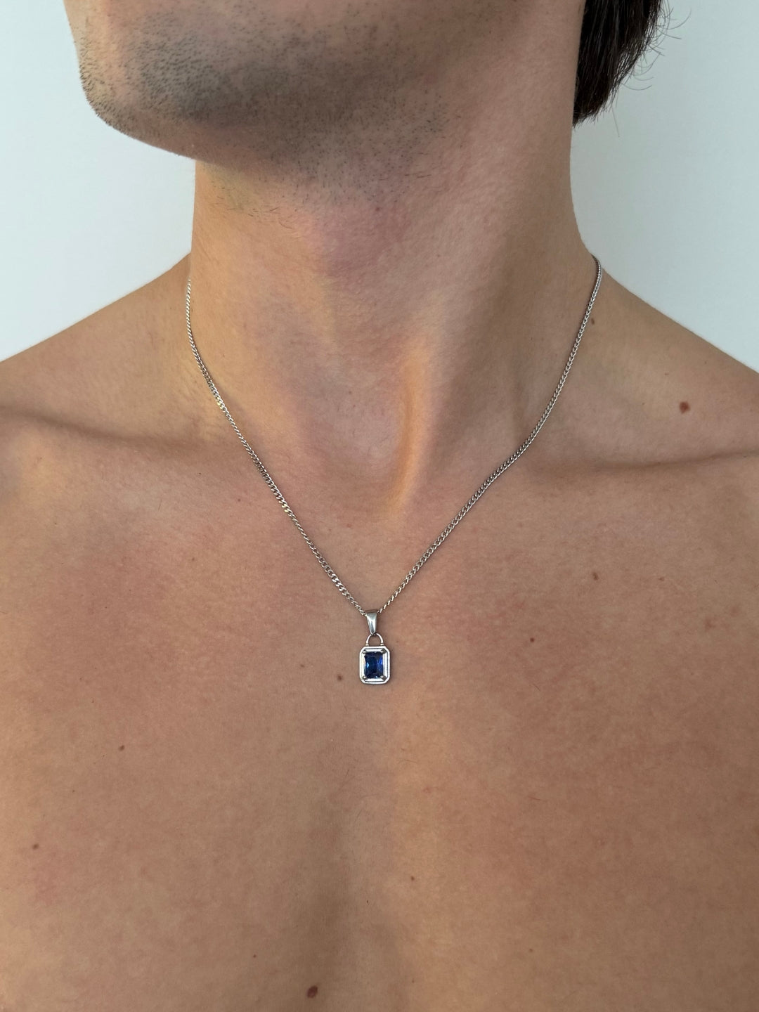 CATENA CON PIETRE PREZIOSE DELL'OCEANO | Argento