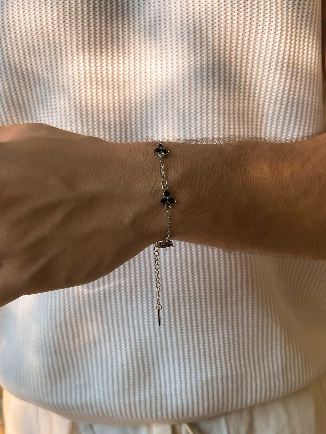 BRACCIALE TRIFOGLIO DI MEZZANOTTE | Argento