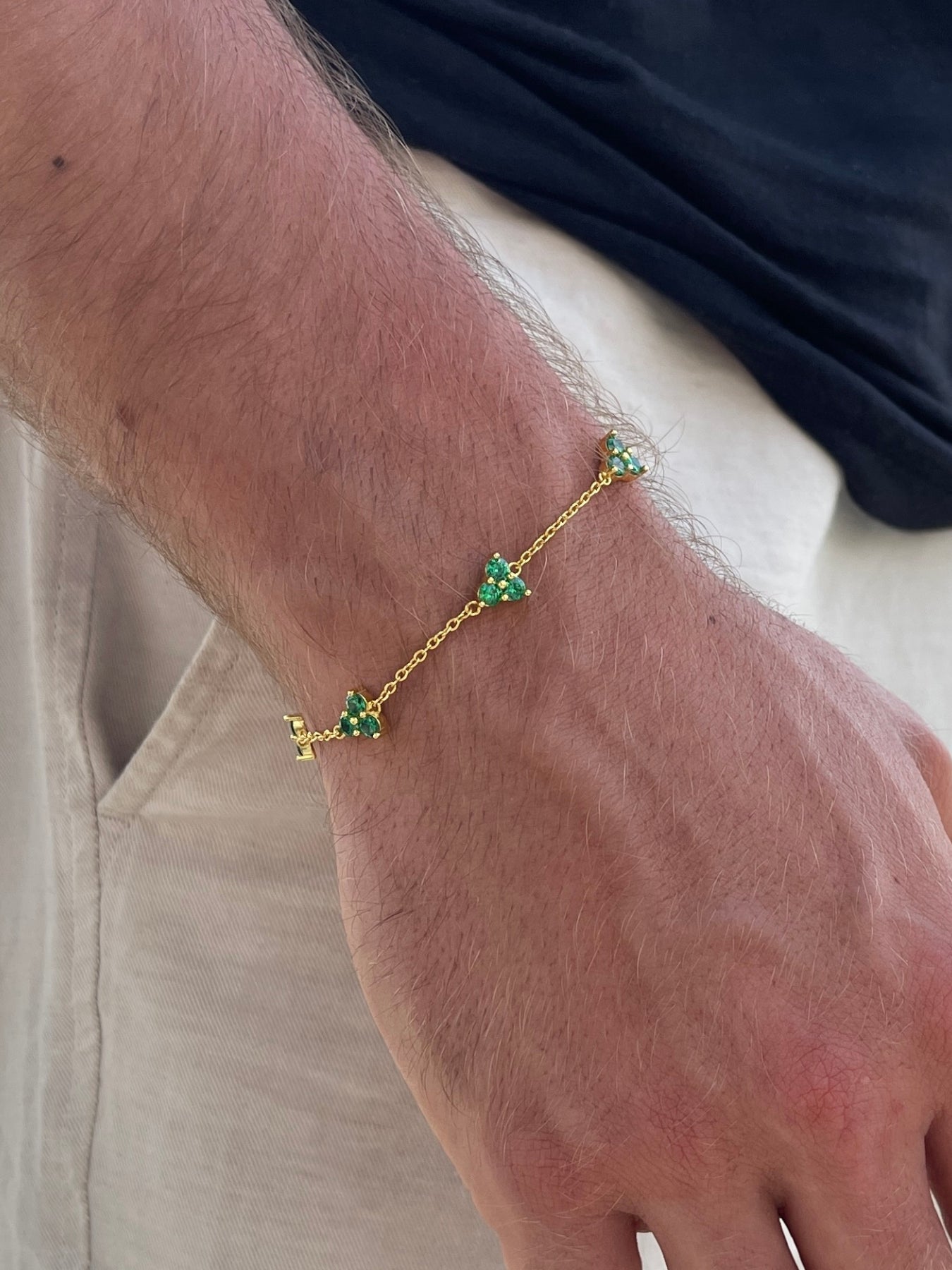 BRACCIALE TRIFOGLIO VERDE | Oro 18K