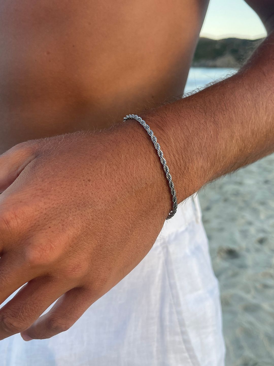 BRACCIALE IN CORDA 3MM | Argento