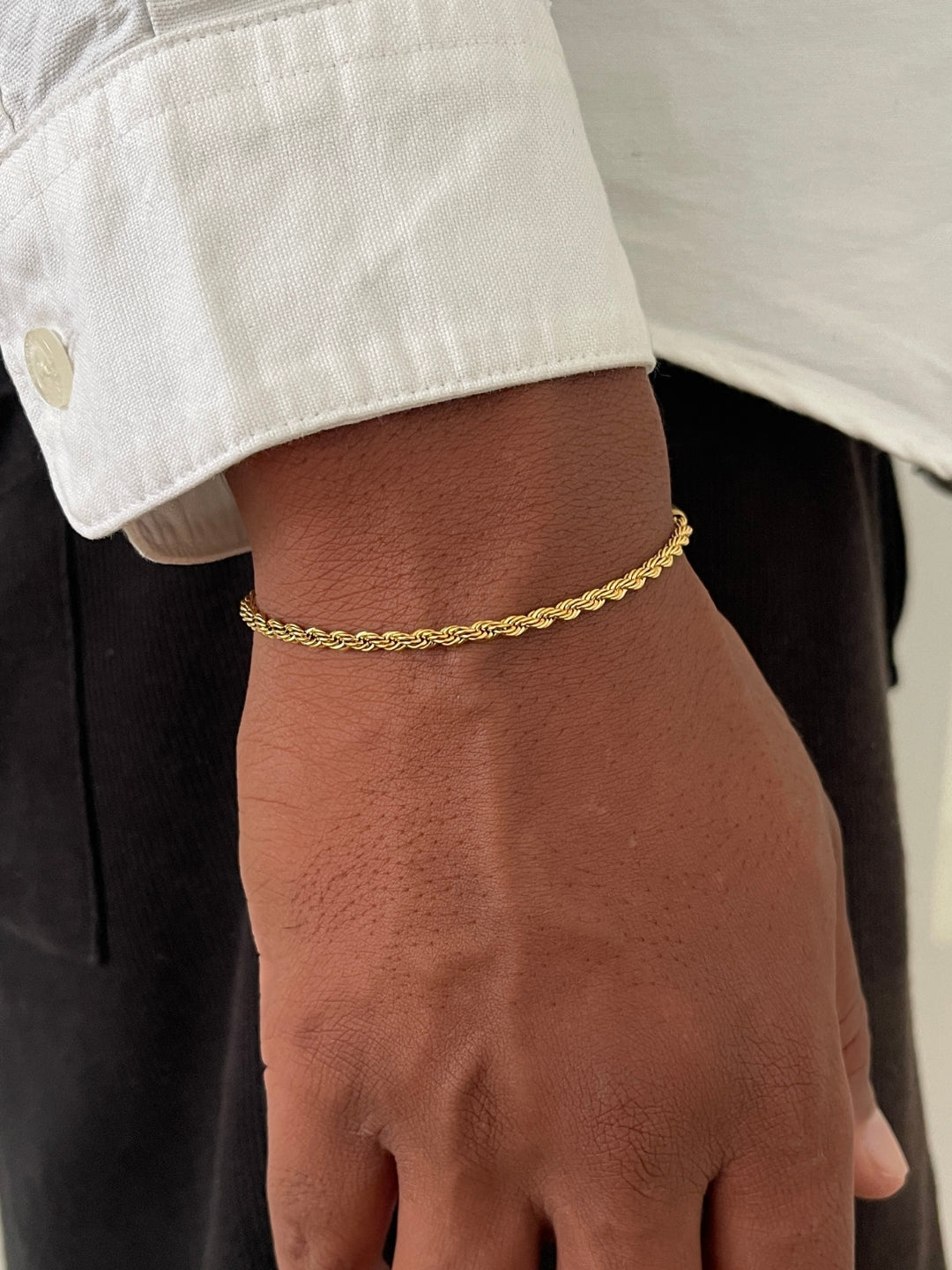BRACCIALE IN CORDA 3 MM | Oro 18K