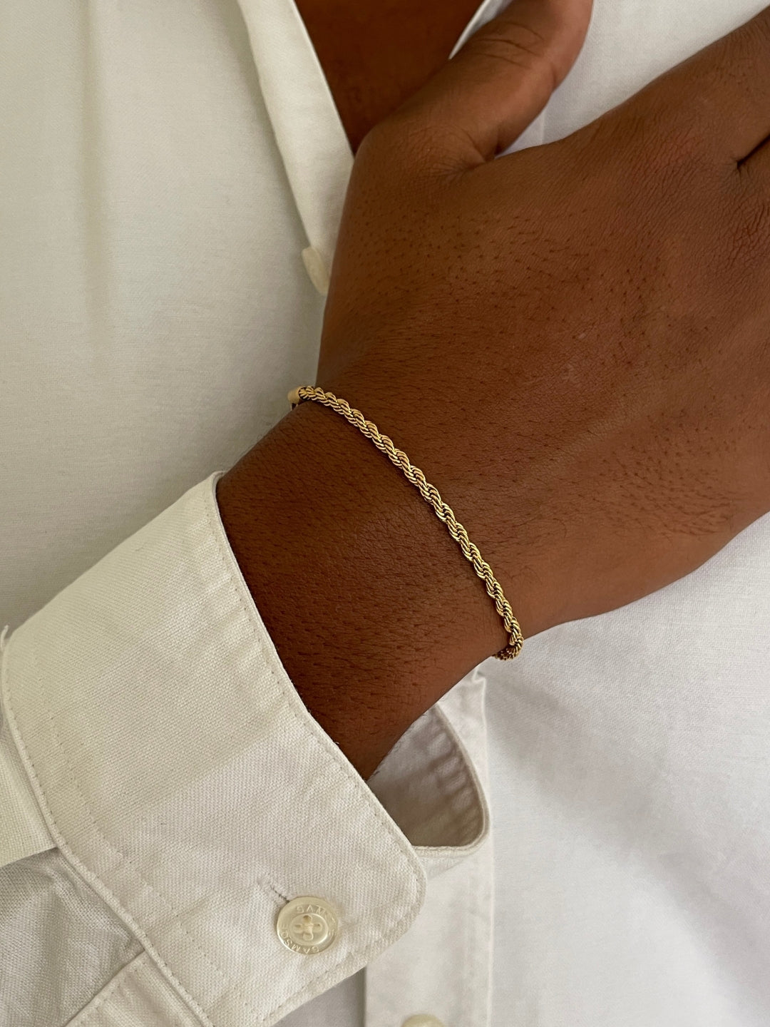 BRACCIALE IN CORDA 3 MM | Oro 18K
