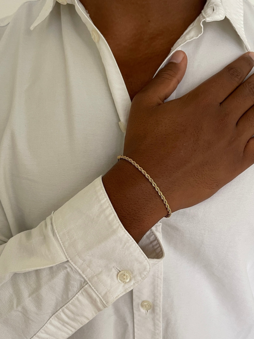 BRACCIALE IN CORDA 3 MM | Oro 18K