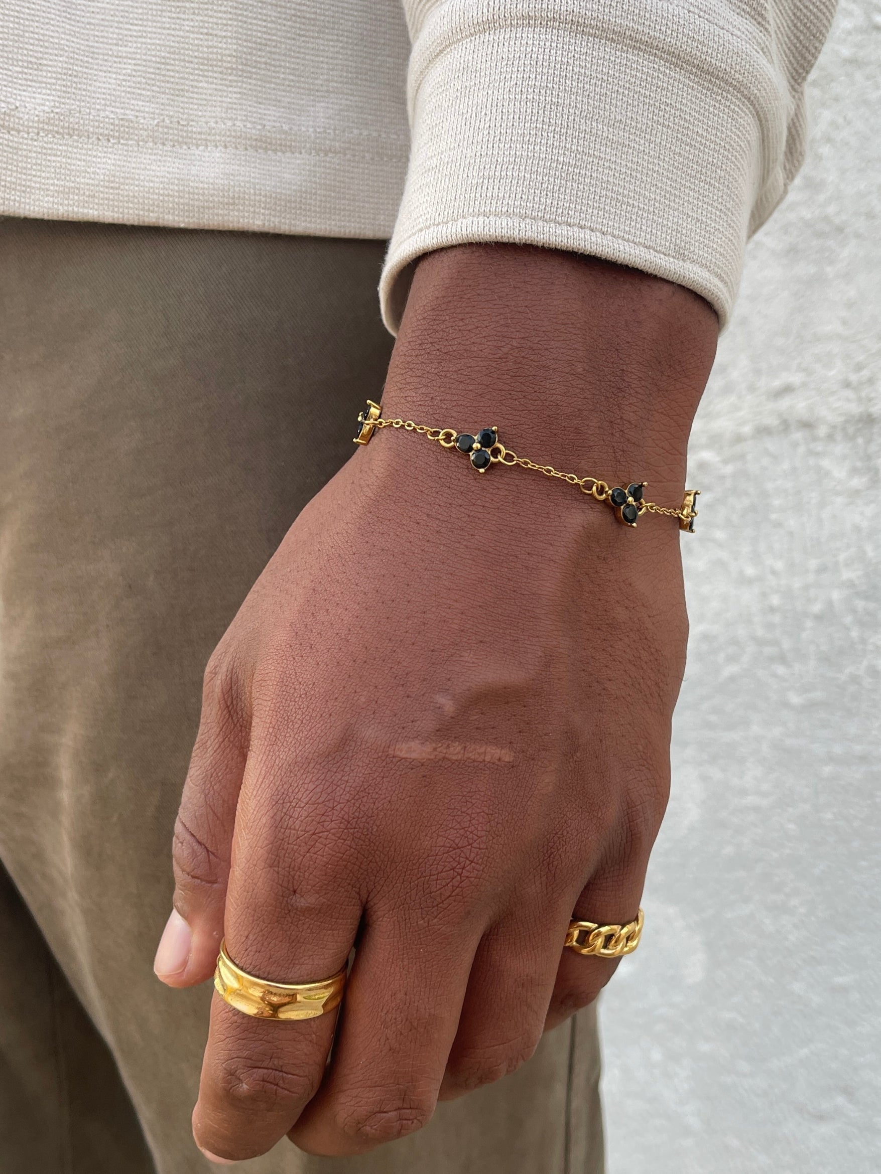 BRACCIALE TRIFOGLIO MEZZANOTTE | Oro 18 carati