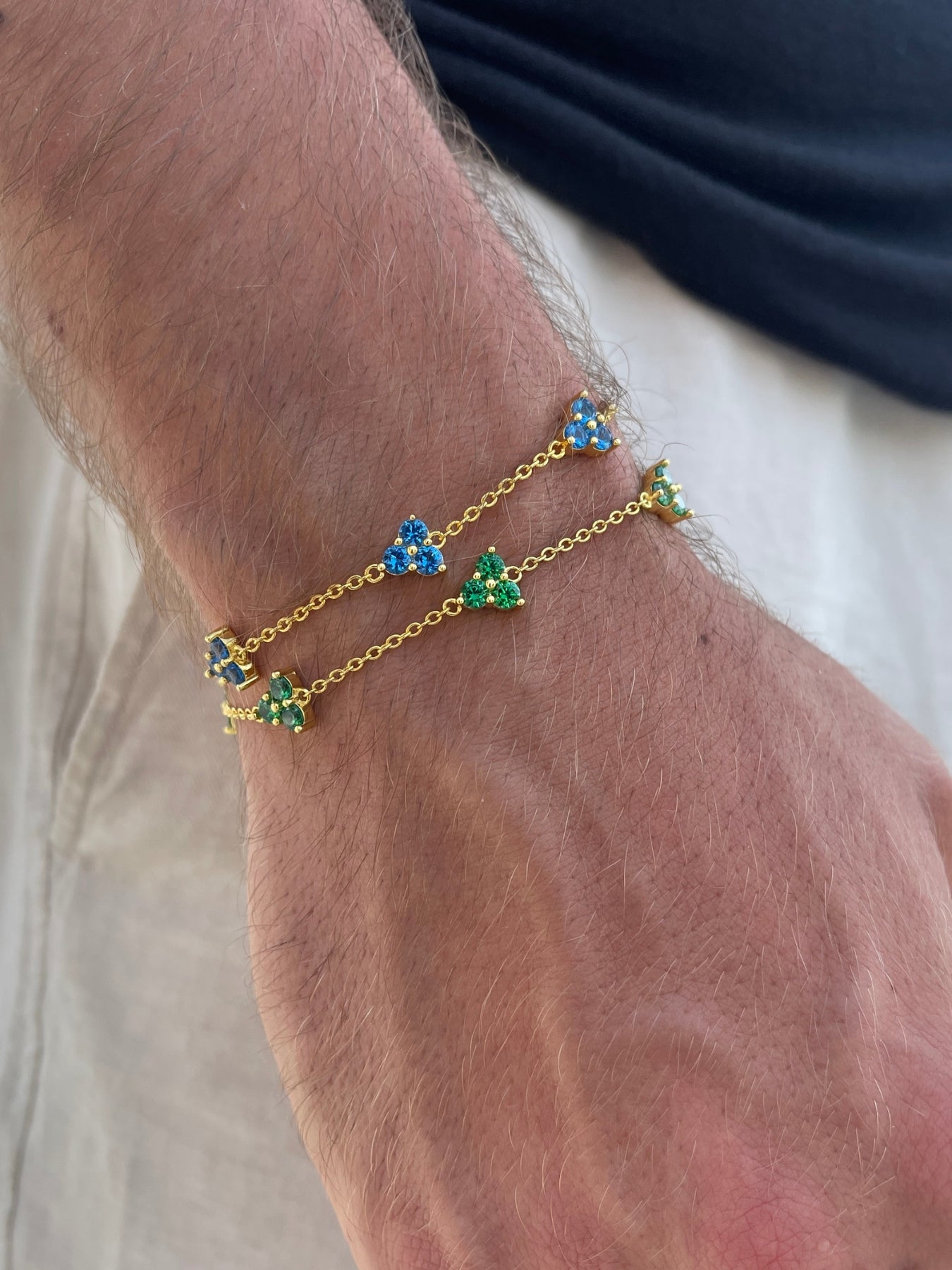 BRACCIALE TRIFOGLIO VERDE | Oro 18K