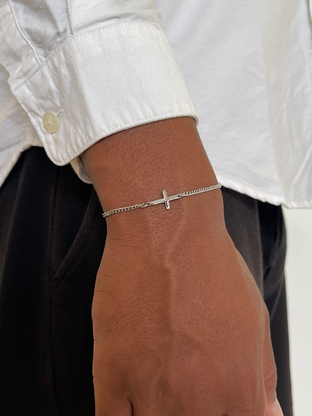 BRACCIALE CROCE | Argento