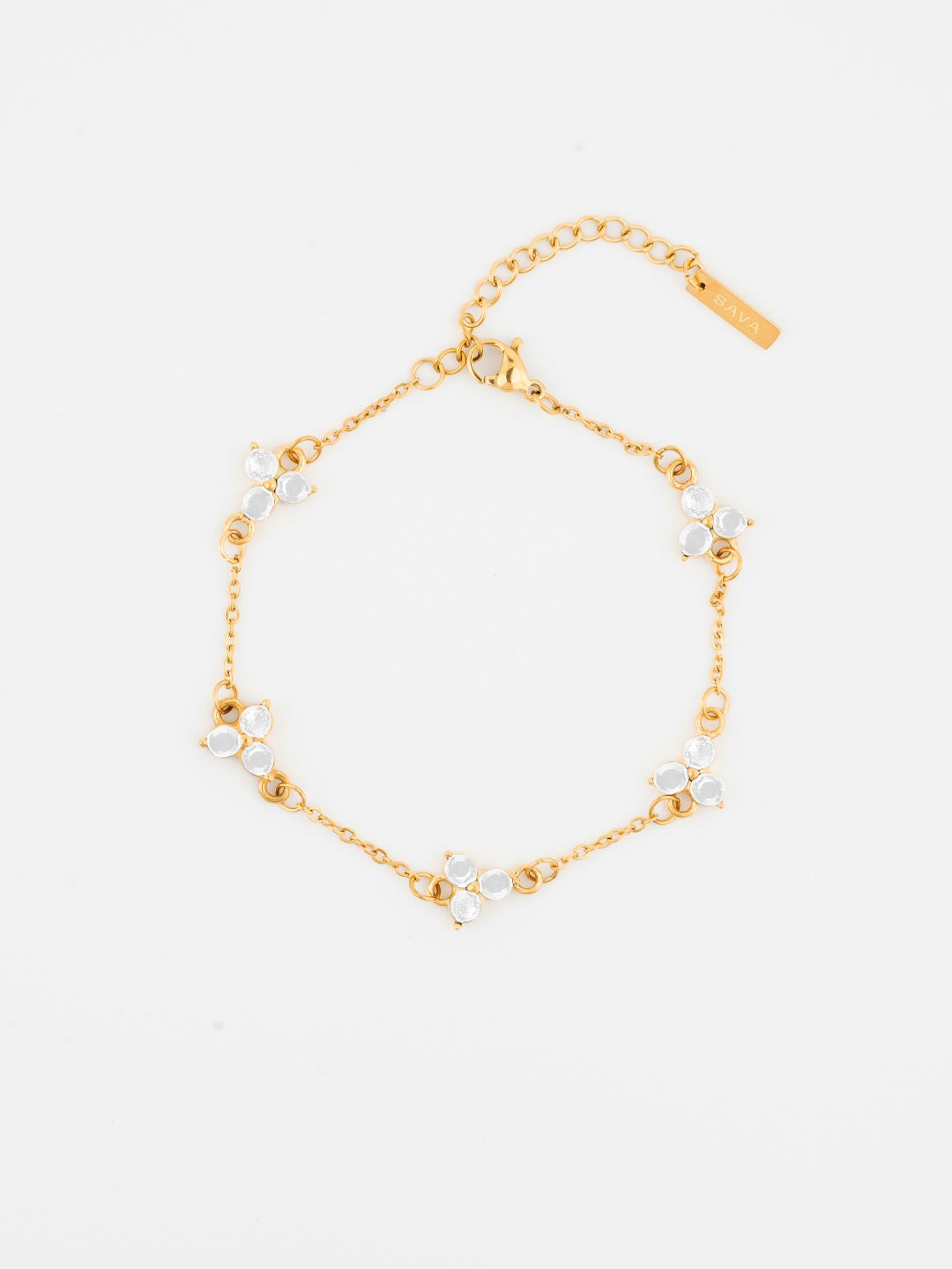 BRACCIALE TRIFOGLIO BIANCO | Oro 18 carati
