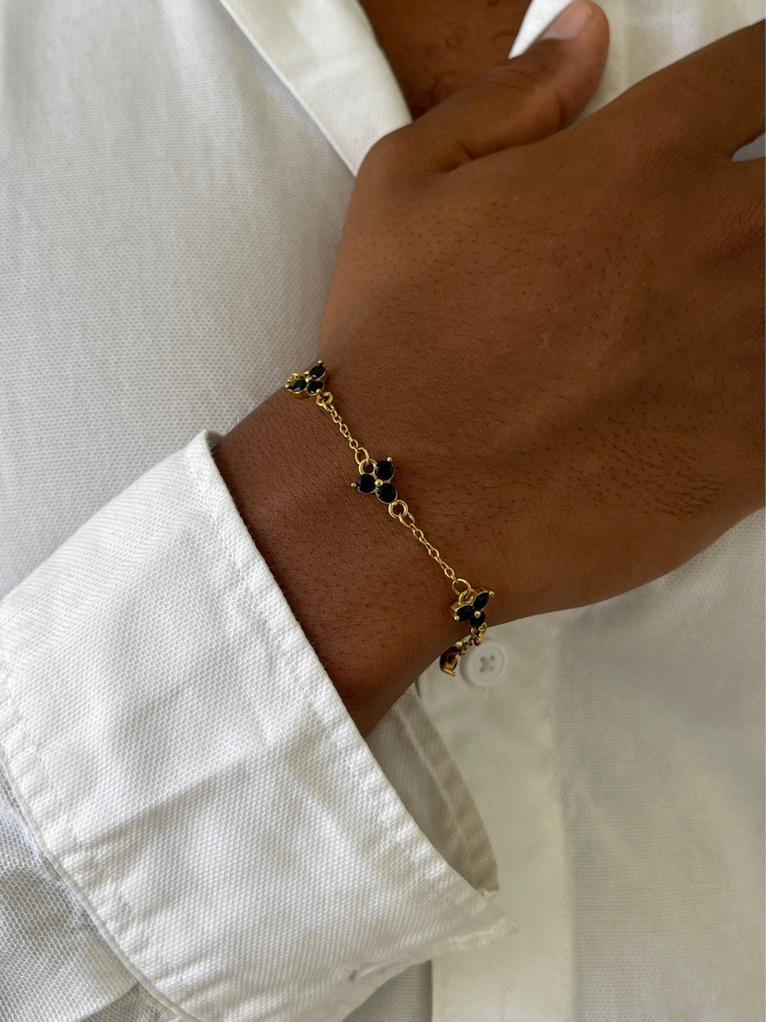 BRACCIALE TRIFOGLIO MEZZANOTTE | Oro 18 carati