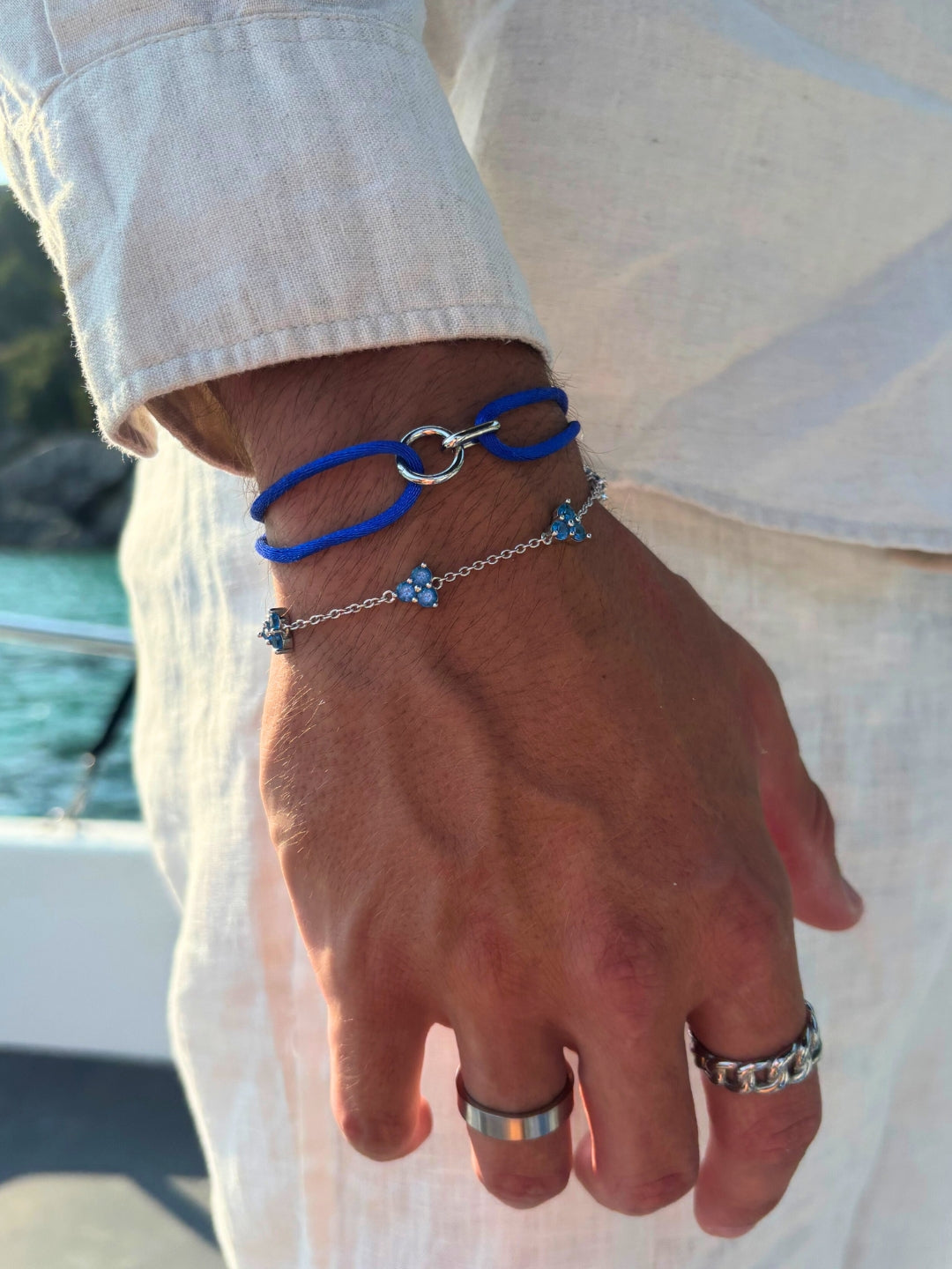 BRACCIALE TRIFOGLIO OCEANO | Argento