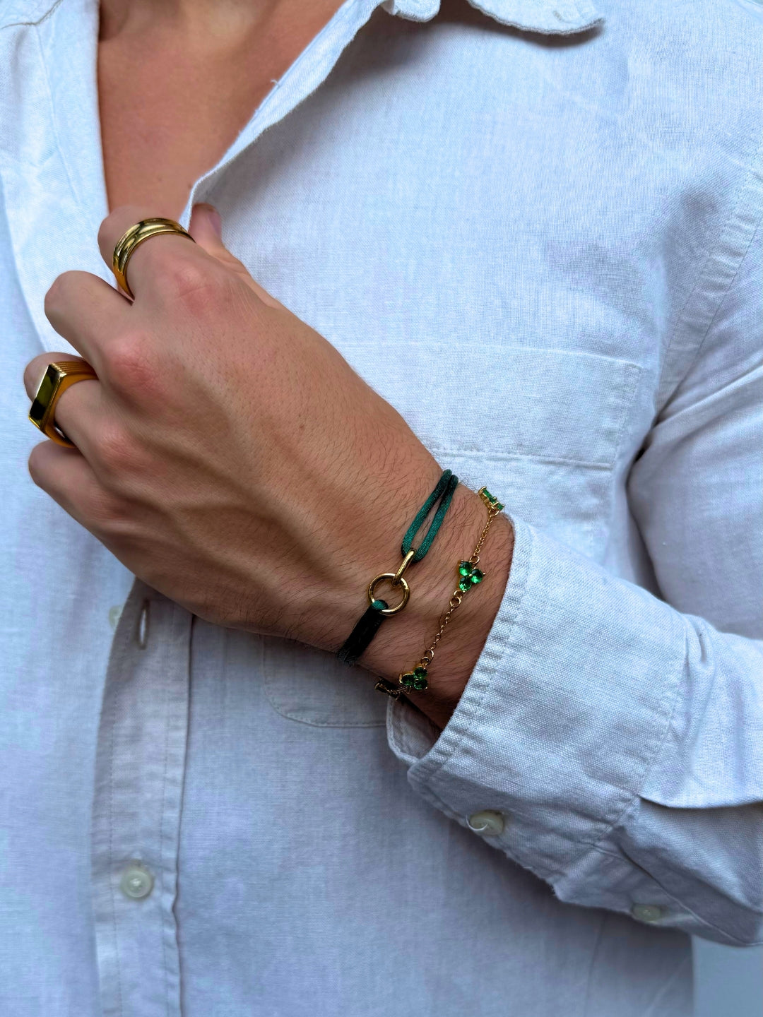 BRACCIALE GREEN UNITY | Oro 18K