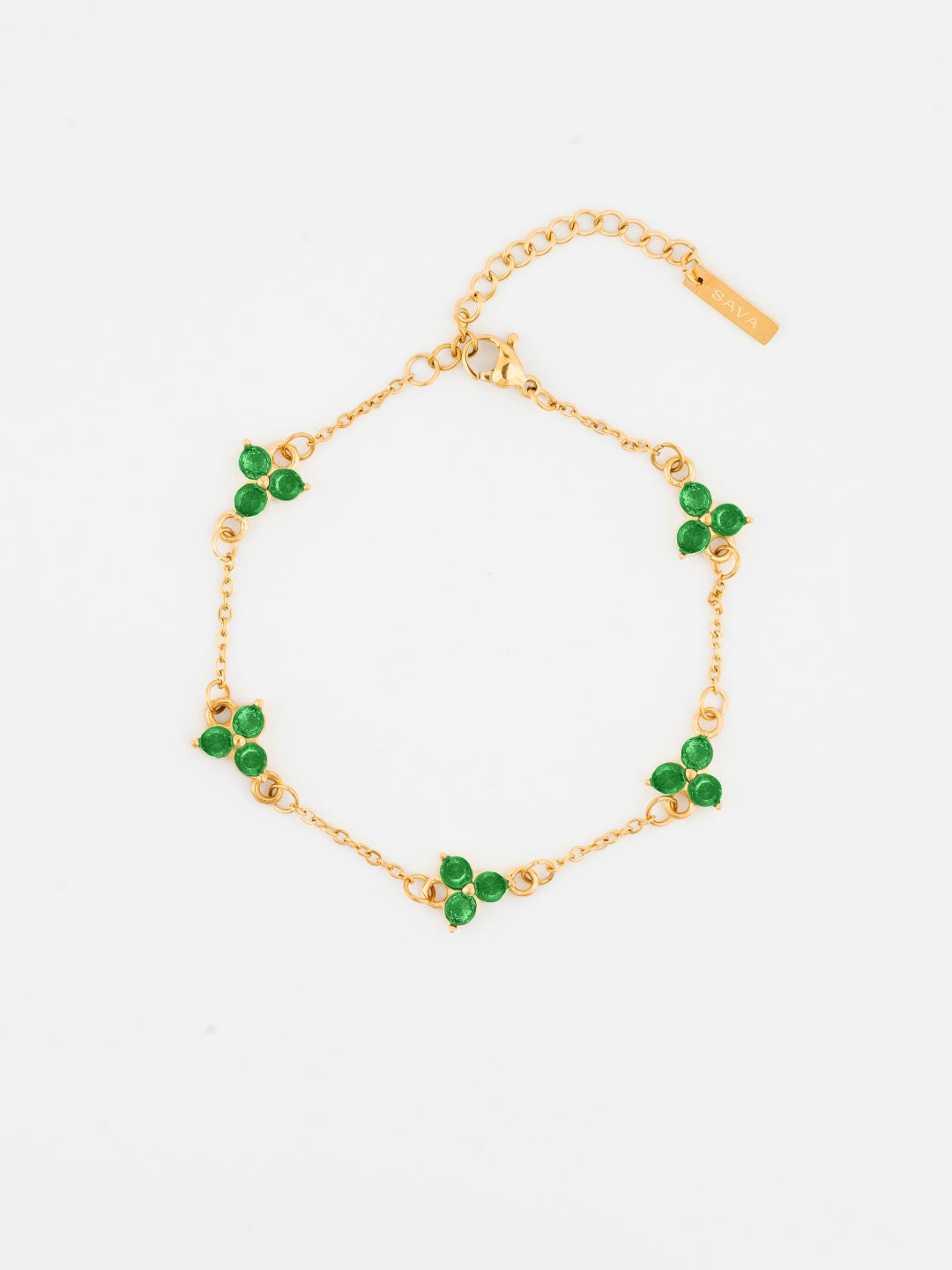 BRACCIALE TRIFOGLIO VERDE | Oro 18K