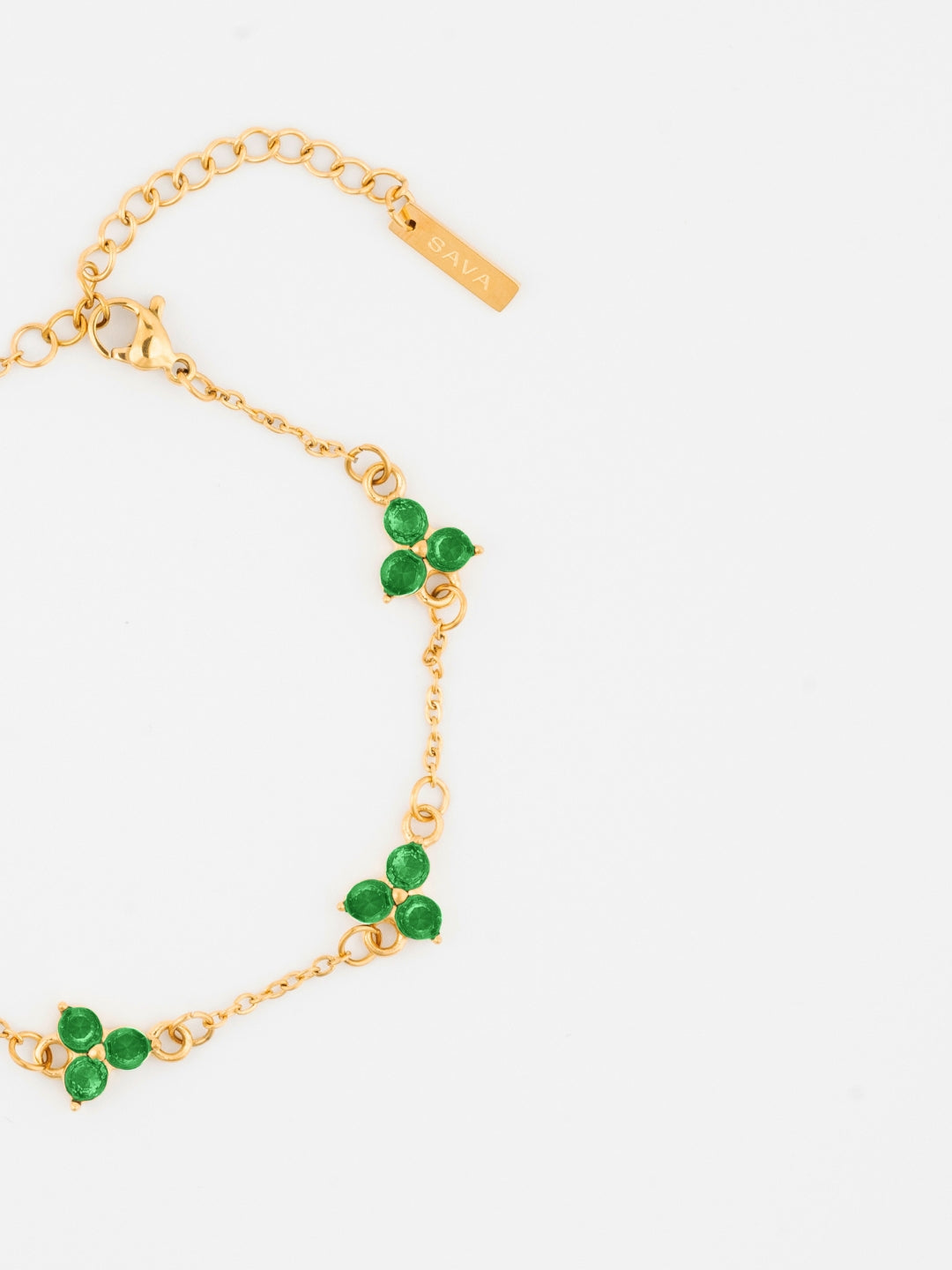 BRACCIALE TRIFOGLIO VERDE | Oro 18K