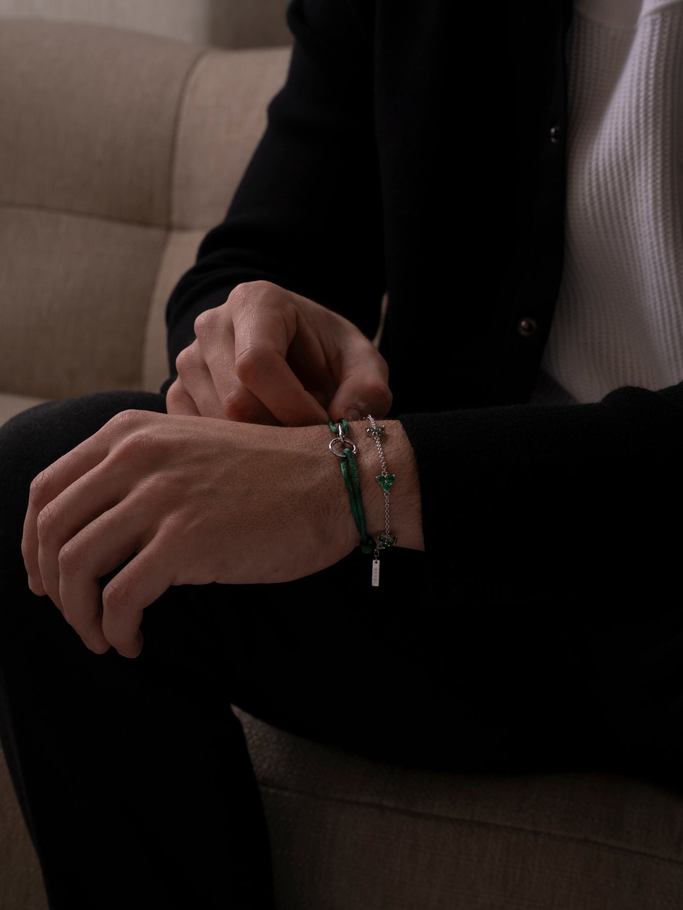 BRACCIALE GREEN UNITY | Argento