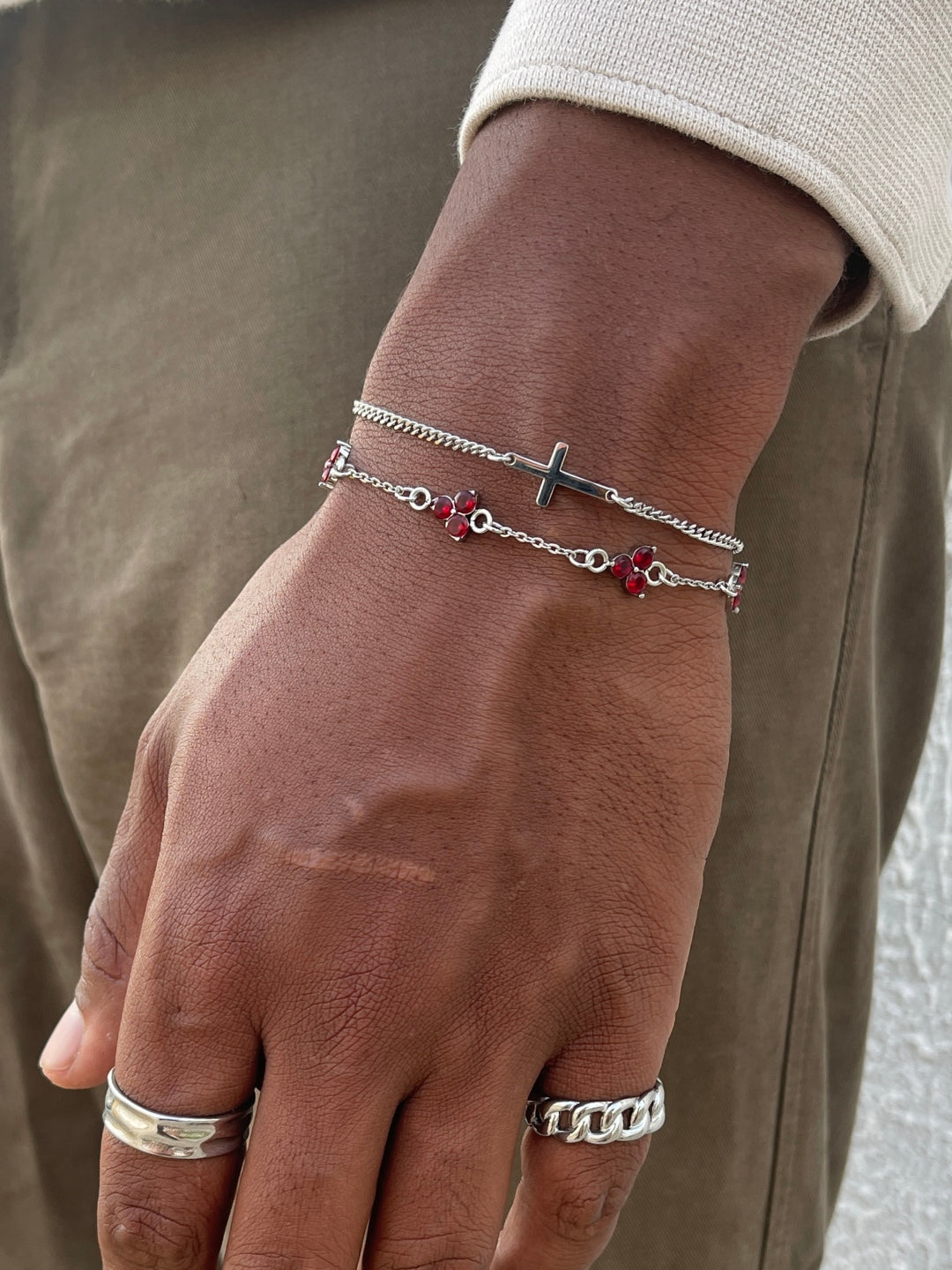 SET BRACCIALE TRIFOGLIO | Argento