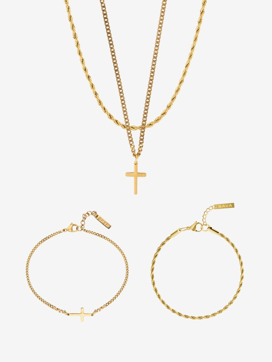 SET CROCE X CORDA 3 MM | Oro 18K